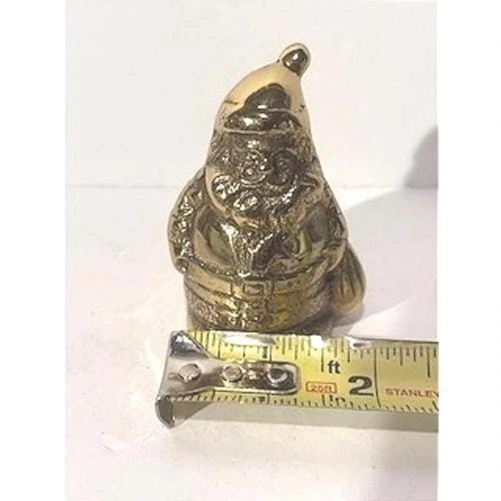 Vintage Brass Santa Claus Bell Figurine,‎ Christmas Holiday Decor